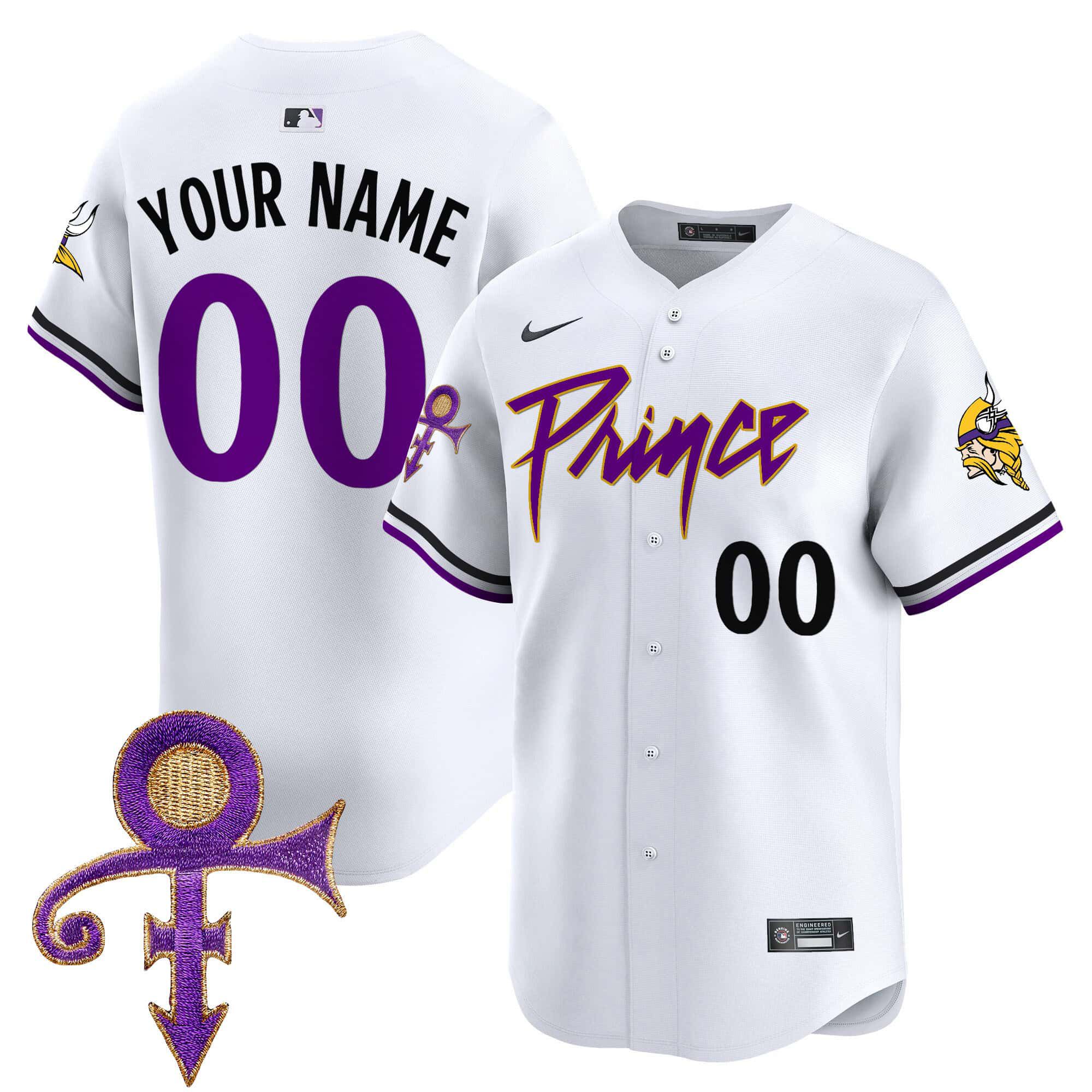 Men Minnesota Vikings White 2024 Nike Prince Patch Vapor Premier Limited Custom NFL Jersey